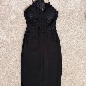 Hello Molly Black Lace Backless Dress